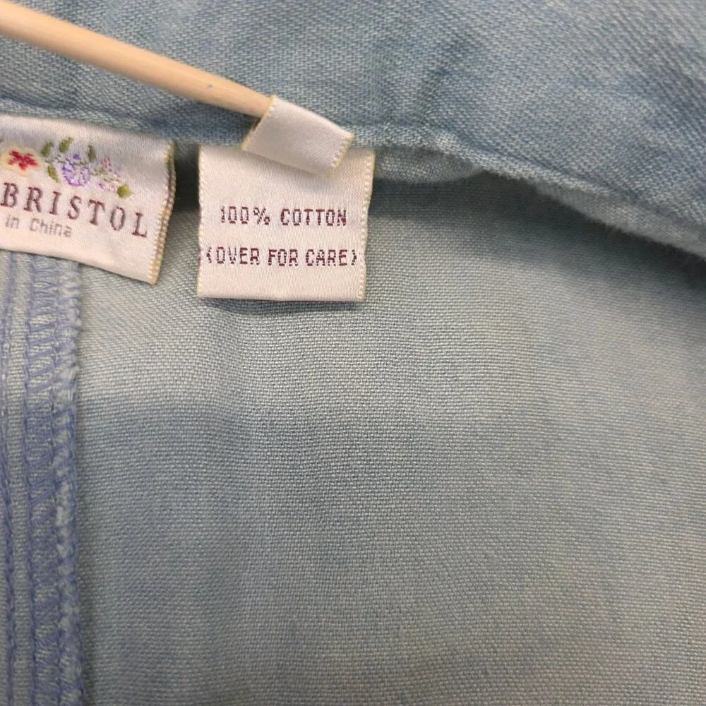 Vintage Susan Bristol Denim Maxi Skirt 14 Blue Deadstock Western 90s Grunge